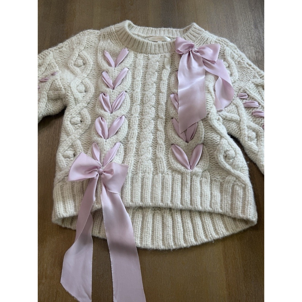 Loveshackfancy Parson Pullover Sweater Ivory Size Small Alpaca Wool Blend - Picture 8 of 10